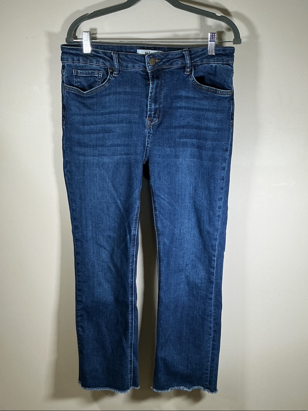 Mica Denim Cropped Flare Jeans Size 29 | Raw Hem Stretch Denim